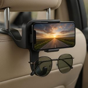 5 Space Saving Car Headrest Hanger for Phone and Glasses