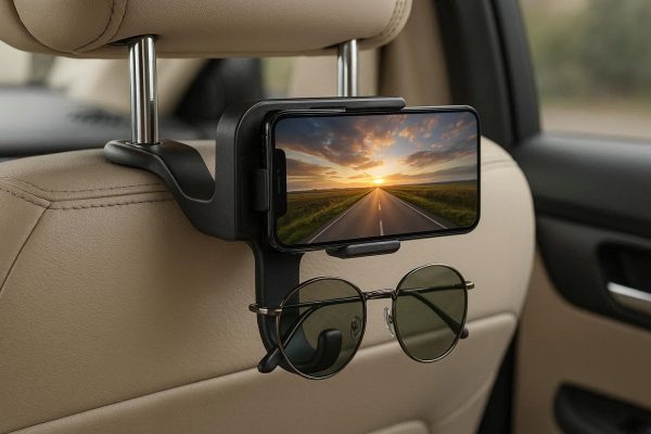 5 Space Saving Car Headrest Hanger for Phone and Glasses